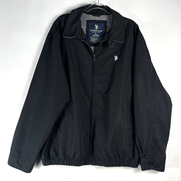U.S. Polo Assn Men's Golf Jacket Black w/Gray Lightweight XL 100% Polyester Coat - Picture 1 of 12